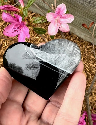 black agate crystal heart - ZenJen shop