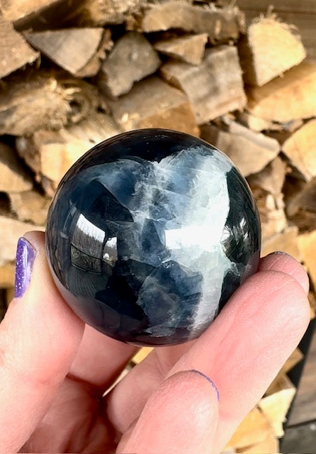 Deep Sea Blue Fluorite Crystal Ball