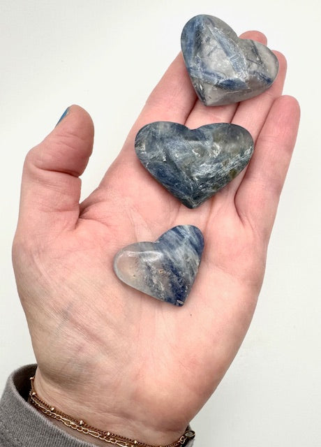 Blue Kyanite Crystal Hearts