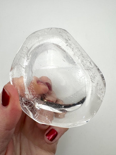 Clear Quartz Crystal Bowl with Rainbows