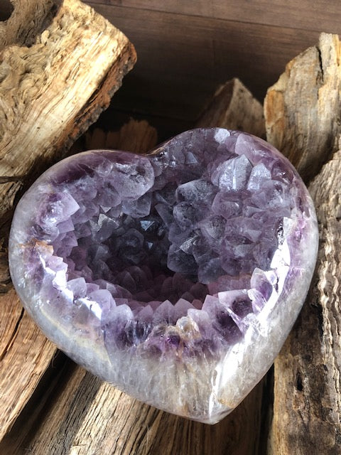 amethyst crystal heart - ZenJen shop