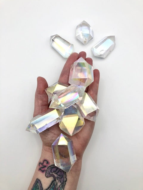Angel Aura Quartz double terminated crystal points - ZenJen shop
