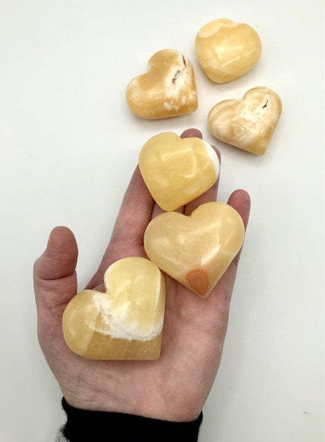 Calcite crystal hearts - ZenJen shop