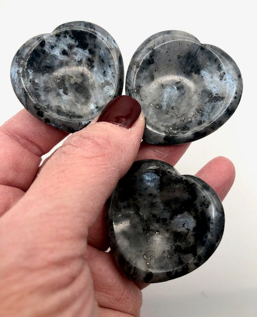 larvikite heart worry stones - ZenJen shop