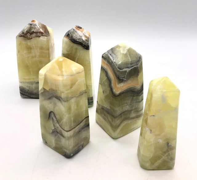 lemon calcite healing crystal towers - ZenJen shop